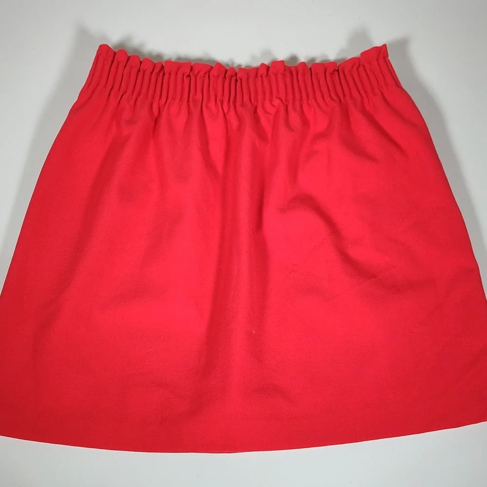 J. Crew Sidewalk paperbag bright red mini‎ skirt 4